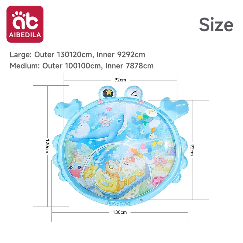 AIBEDILA Inflatable Cooling Water Play Mat Baby Crawling Pad Tummy Time Toy for Toddler Indoor Outdoor Summer Games view 6