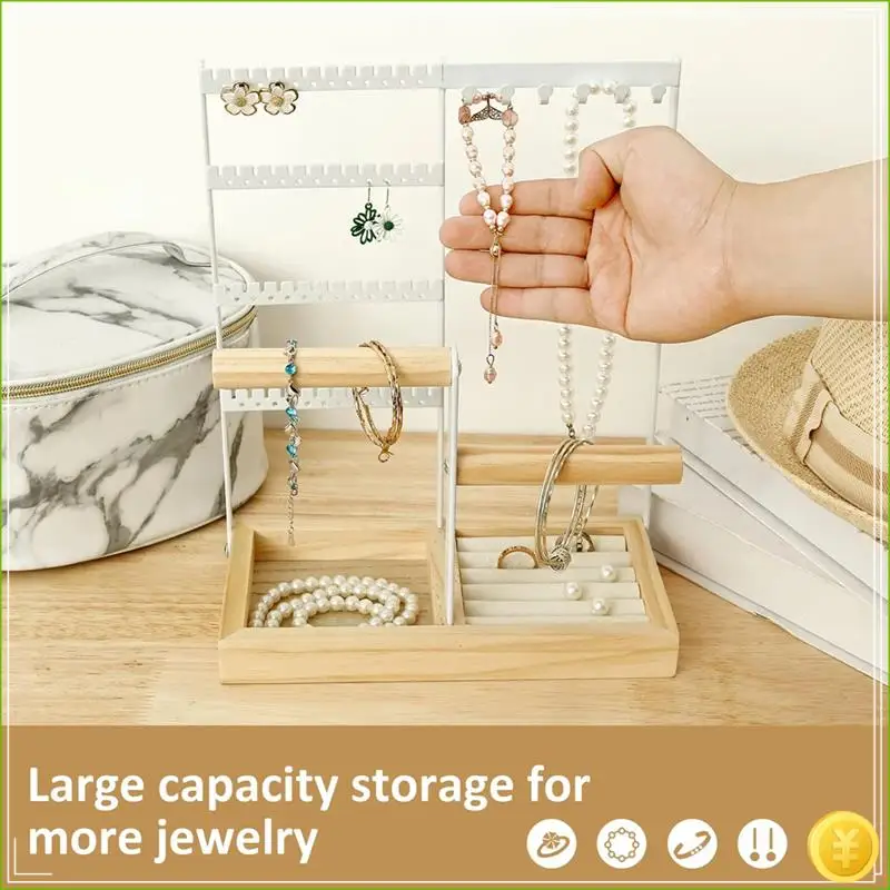 4 Tier Jewelry Organizer Stand - Rings & Bracelets On Dressing Tables Countertops