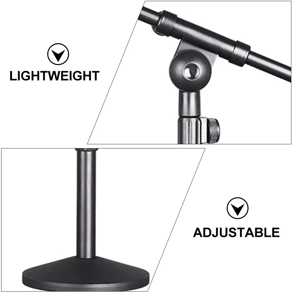 

Compact Lightweight Adjustable Table Mic Stand Sturdy Support Home Stage Performances Microphone Stand Mic Bracket