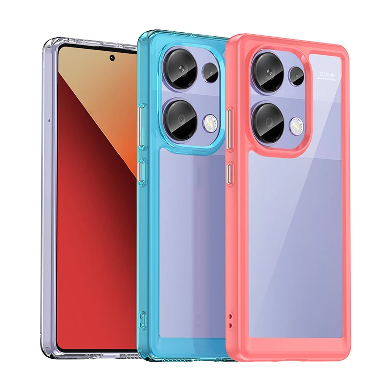 Custodia per telefono trasparente per Redmi Note 13 Pro 4G Custodia protettiva colorata Redmi Note13 Pro 4G Cover per Redmi Note 13 Pro 4G