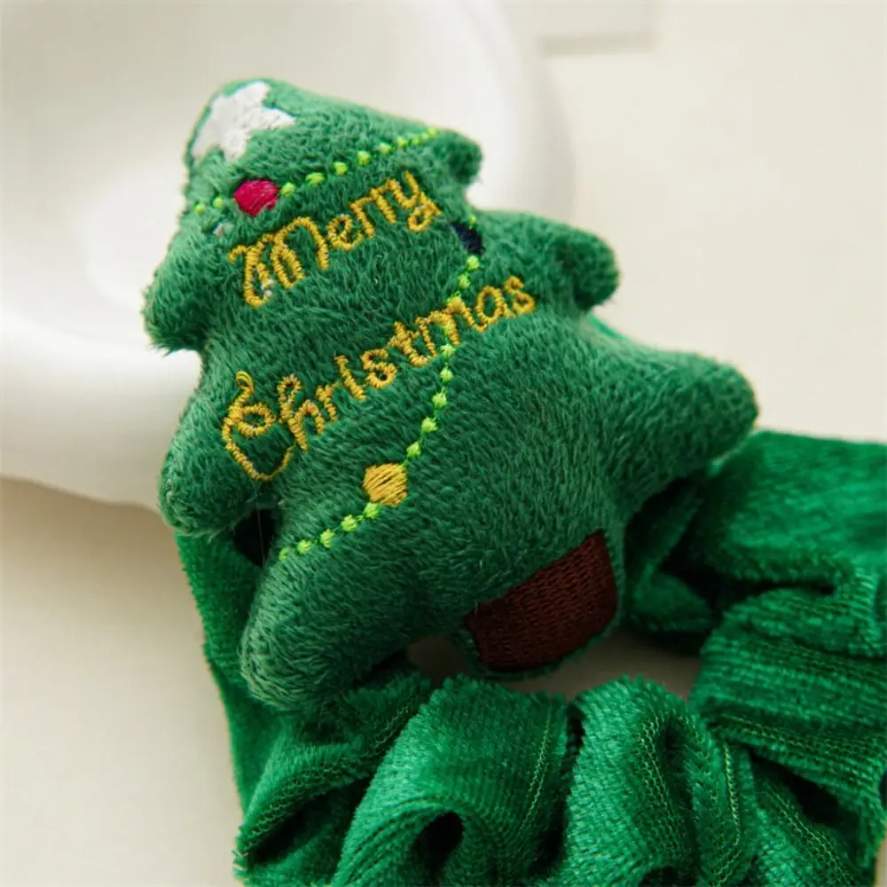 Soft Winter Christmas Scrunchies Cute Hair Rope Cartoon Santa Claus Santa Claus Girl