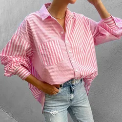 Blusa Mujer Moda 2023 프린트 캐주얼 블라우스, 기질 긴팔 셔츠, 루즈한 우아한 셔츠, 주말 상의 블라우스