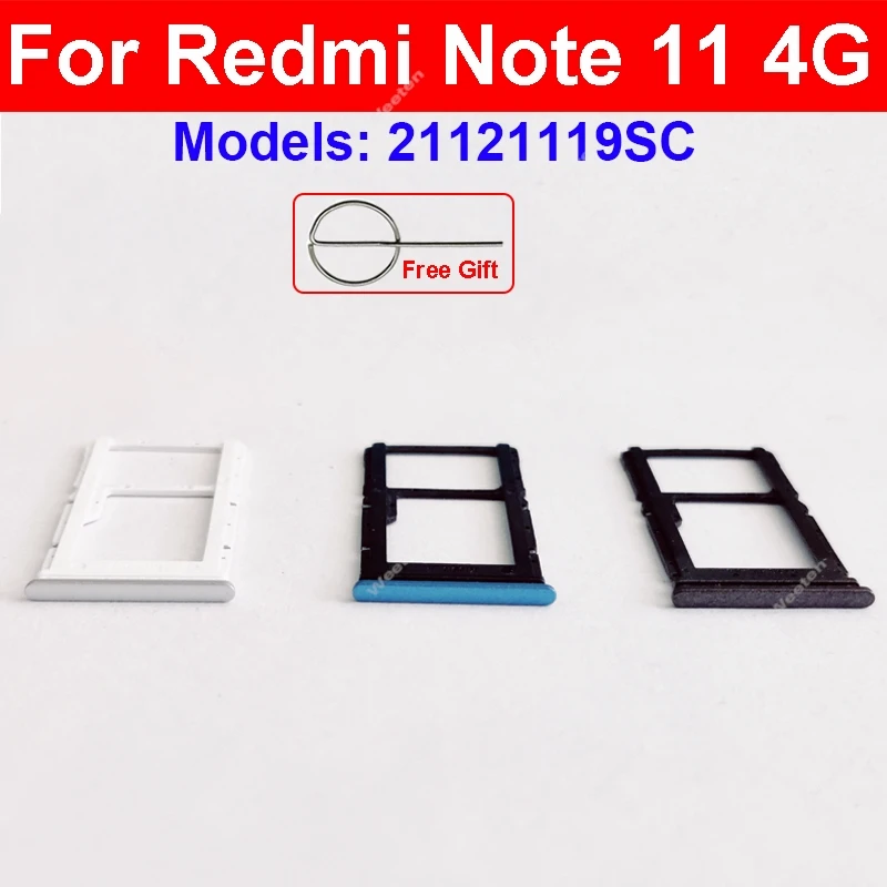 Sim Card Tray For Xiaomi Redmi Note 11 4G China 21121119SC SIM Card Adapter Reader Holder Replacement Parts