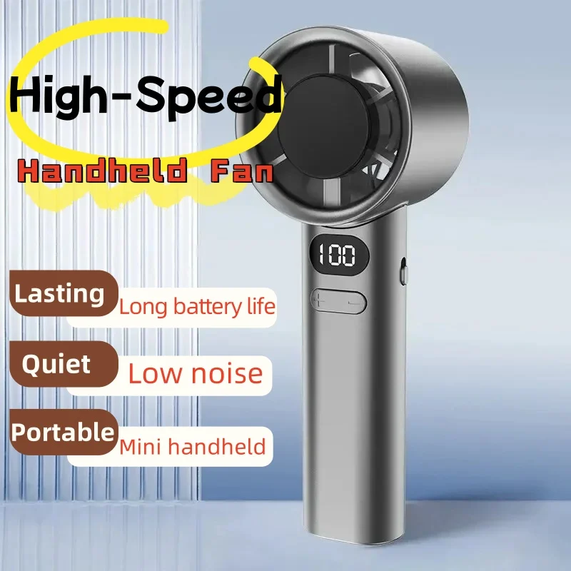 Battery Level Digital Display 120 Speed Handheld Mini Fan - USB Charging, with Digital Display Screen Outdoor Travel Desktop Use