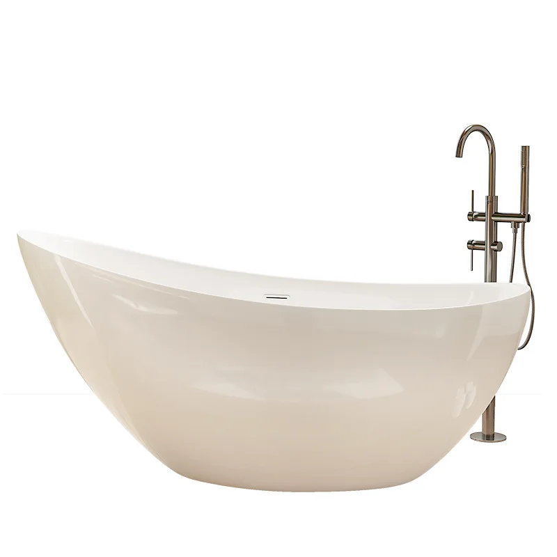 

Acrylic moon-shaped bathtub high backrest freestanding