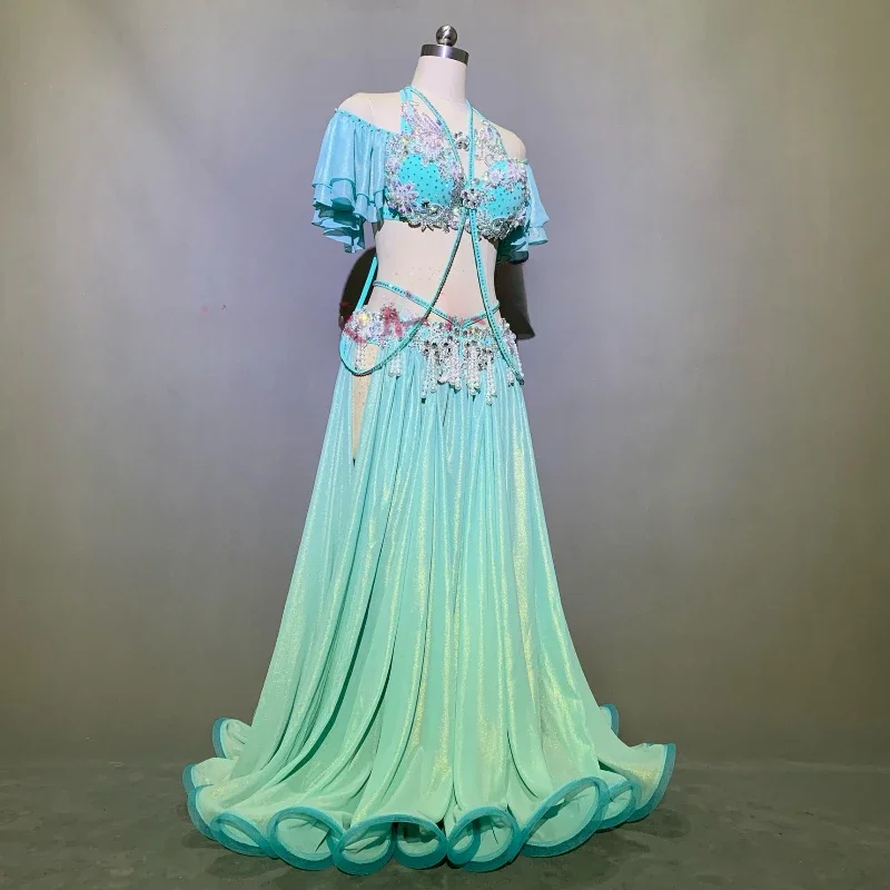 Customized Belly Dance Dress Ladies' Eastern Indian Egyptian Dance Performance Costume Big Skirt Opening Belly Dancing Bra