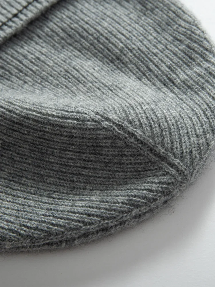 100% Premium Cashmere Knitted Beanies Women Men Trawler 2024  Autumn Winter Hat Soft Warm Ribbed Fisherman Hair Bonnet