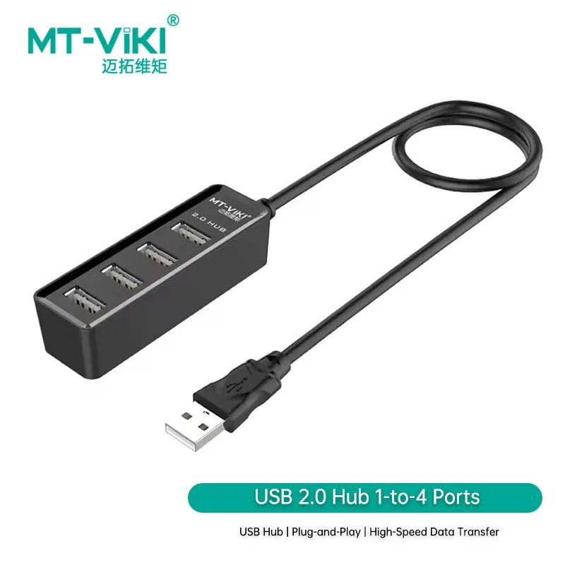 

MT-VIKI USB 2.0-концентратор, многопортовый USB-сплиттер, высокоскоростная передача данных 480 Мбит/с, Plug and Play для ПК, ноутбука, клавиатуры, мыши