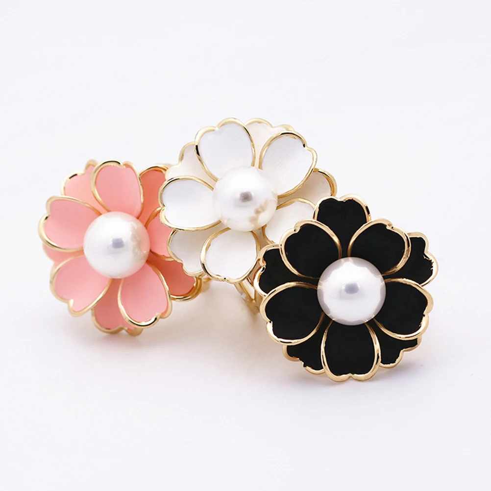 

3pc Brooch For Women Elegant Scarf Shawl Buckle Large Three Ring Dual Purpose Alloy Metal Synthetic Pearl Brooch