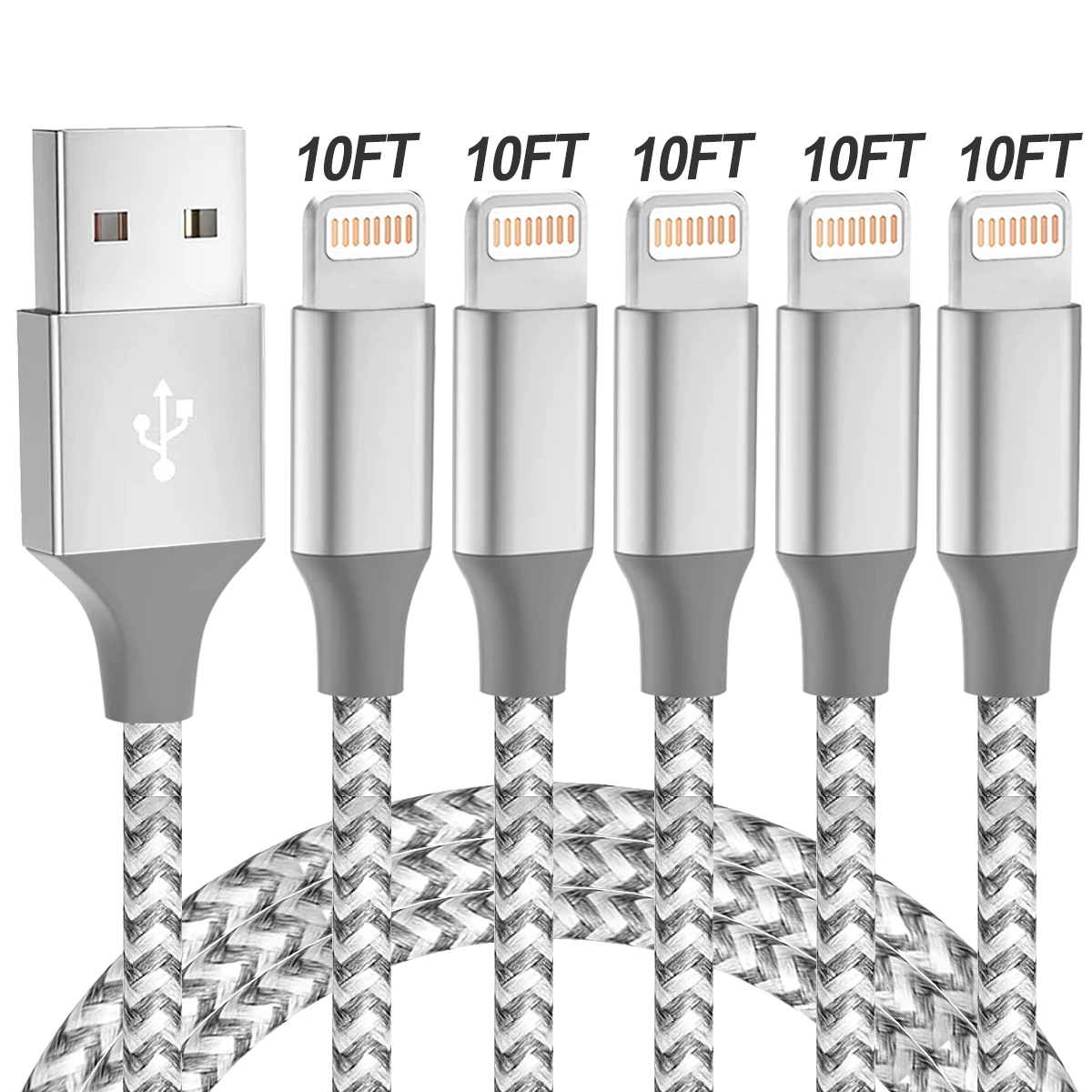 [MFi Certified]10FT USB-A to Lightning Fast Chargering Cable Nylon Charger Cord For iPhone 14 13 12/pro/Max XR 8 7 6 SE iPadmini