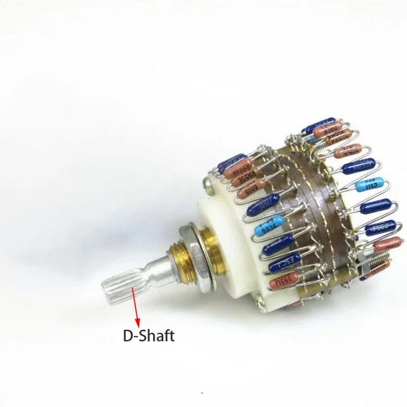 1pcs 23 Step Potentiometer 10K/50K/100K/250K/500K Two-Channel Volume Potentiometer Amplifier Volume Control
