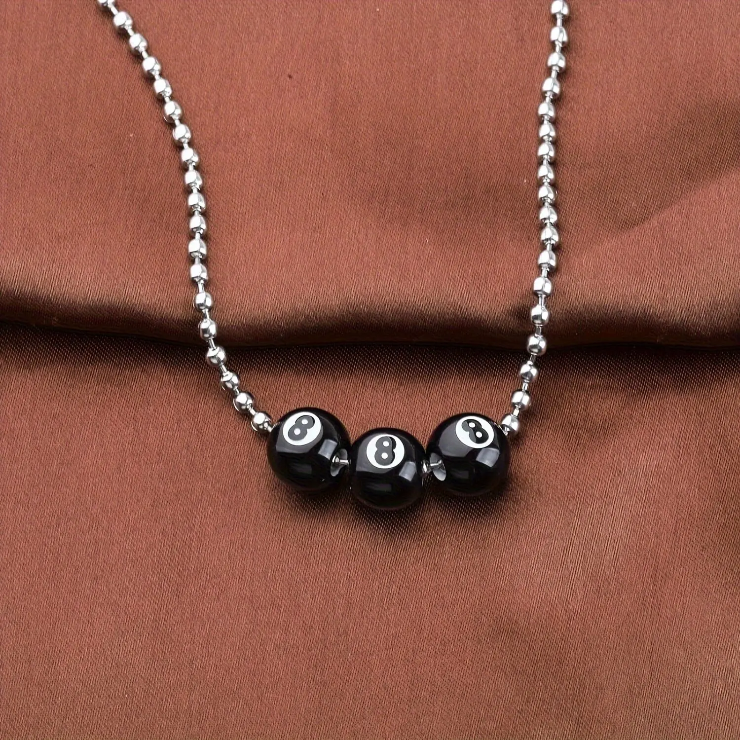 Charm necLucky 8 Ball Billiards Ball pendant choker necklace Player Ball Lucky 8 Ball Charm necklacesklaces with stainless steel