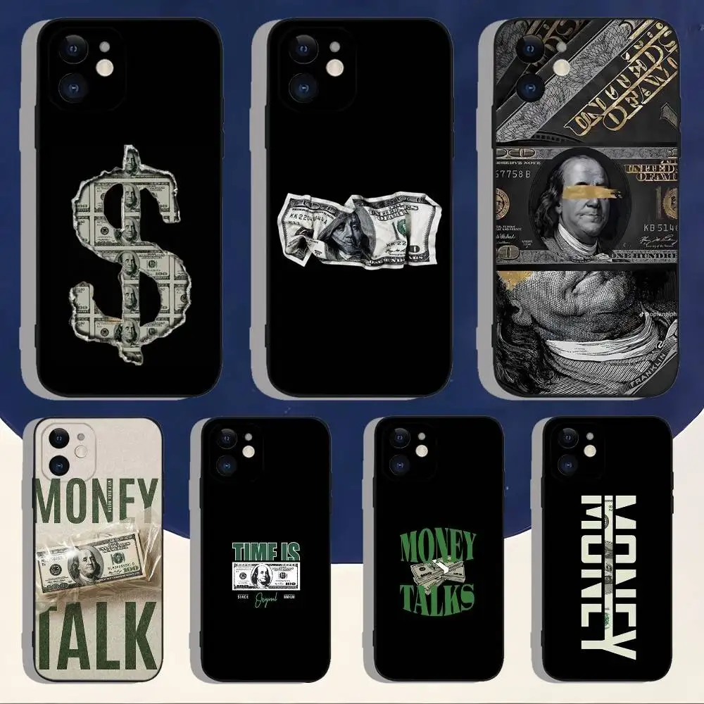 

Money 100 D-Dollars Phone Case For iPhone 16,15,14,13,12,11,Pro,Max,Plus,X,XS,XR,SE,8,7,Mini,Soft Silicone Black Case