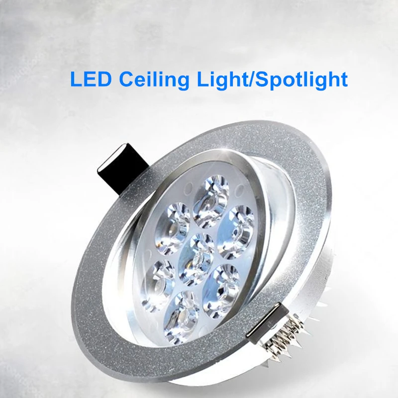 Round dimmable downlight 3W/4W/5W/7W/9W/12W/18W LED ceiling spotlight embedded high-power ceiling spotlight ac85-265V