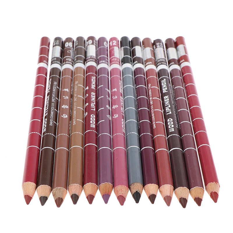 Matita labbra professionale in legno Impermeabile Lady Charming Lip Liner Matita morbida Trucco Strumento cosmetico di lunga durata da donna 28 colori./
