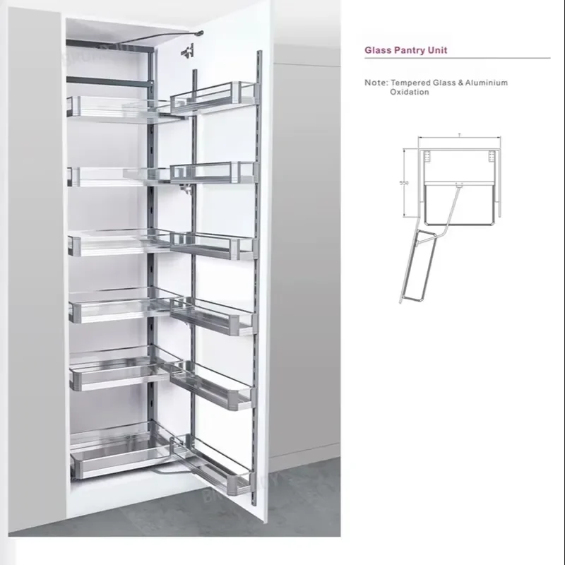 for Aluminum Stainless Steel Kitchen Cabinet Pull Out Lift Baskets High Cabinet Pull Basket Shelf