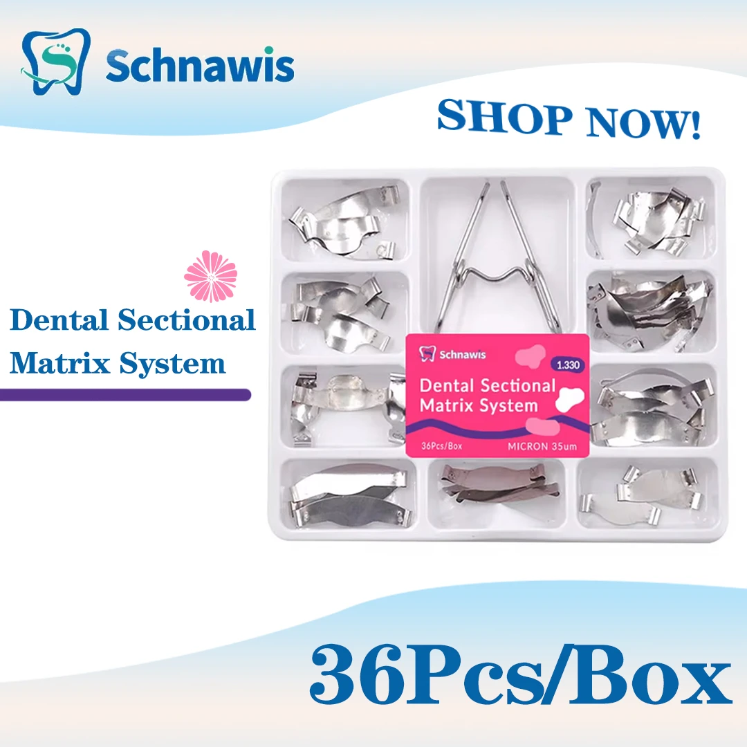 Dental Sectional Contoured Metal Matrices Matrix With Springclip Denspay No.1.330 Band Resin Clamping/Seperating Dentist Tools