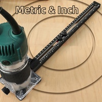 3 in 1 Aluminum Router Milling Groove Bracket, Combination of MM & IN Woodworking Cutting and Milling Circular Auxiliary Tool