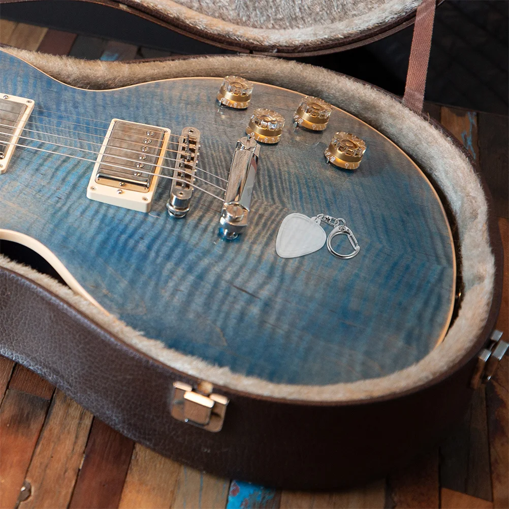 

2Pcs Transparent Guitar Pick Case Compact Organizer with Keychain Travel Plectrum Holder Guitar Picks Holder Plectrum Box