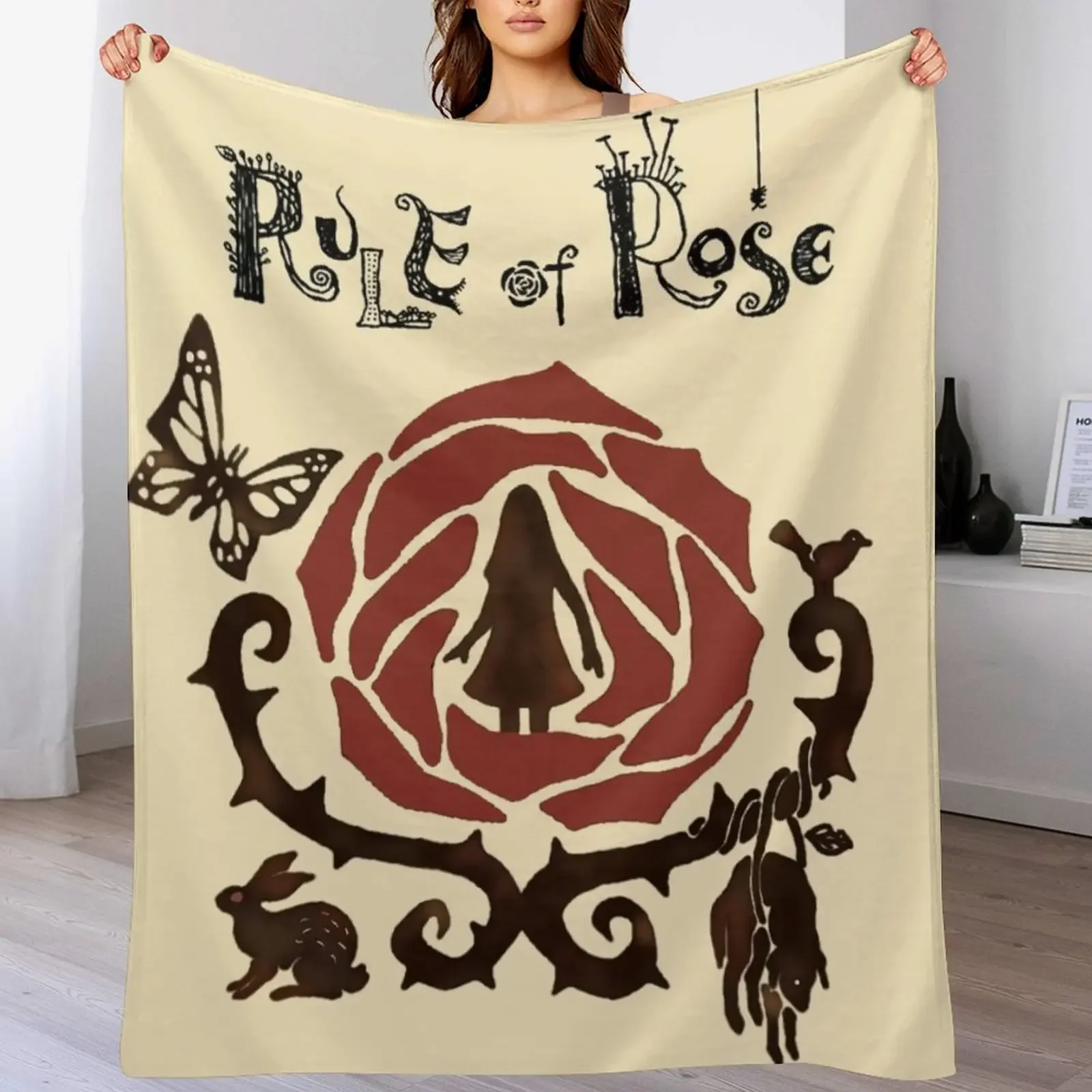 

Rule Of Rose Title Throw Blanket Soft Plaid Baby Blankets For Bed bed plaid Blankets