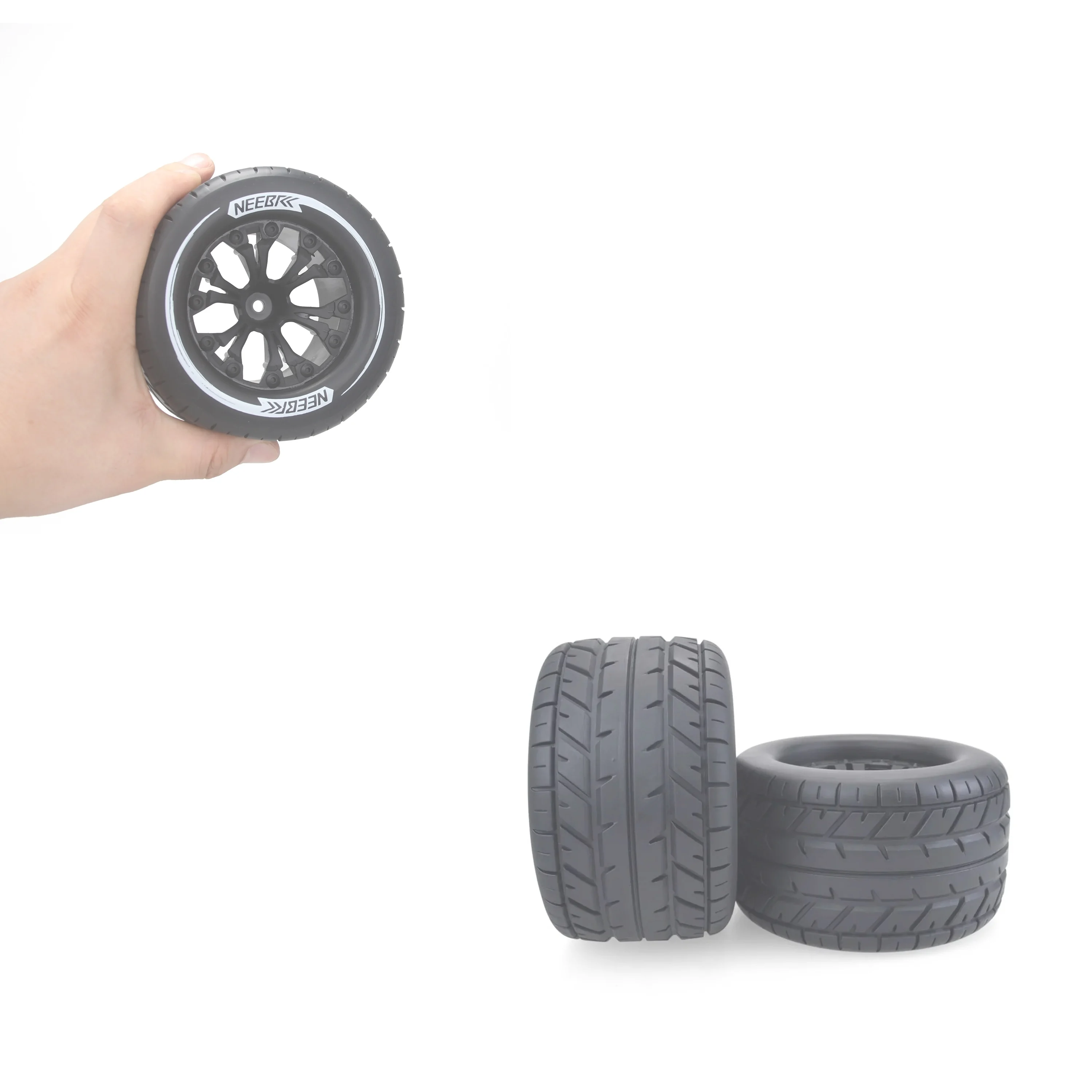 

4pcs 115mm Rubber Tire Wheel Tyre Rim Hub 12mm Hex for 1/10 RC Car Drift Tank Buggy Truck Crawler Jeep SCX10 Axial WPL Wltoys