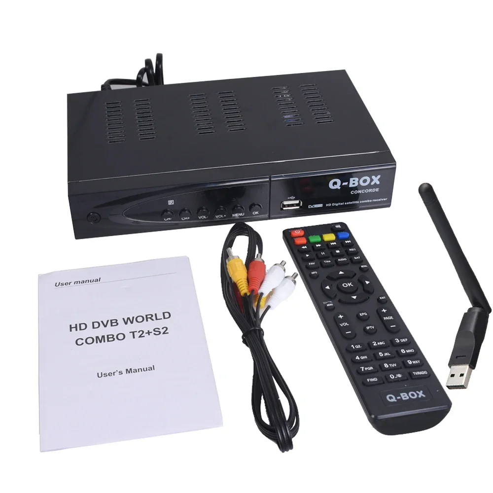 Imagem -06 - Receptor de Satélite Dvb-t2 Set-top Box Dvb-s2 Mais t2 1080p hd Combo de Satélite Digital Receptores Localizador H.264 Q-box tv Box Dvb-s2