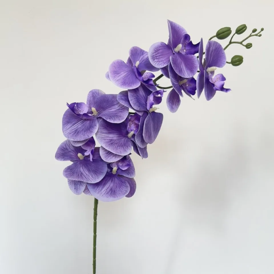 9-Köpfiger Künstlicher Phalaenopsis-Blumenzweig Realistische Seidenblume Künstliche Orchidee für Hochzeit, Party und Heimdekoration – Detail 21