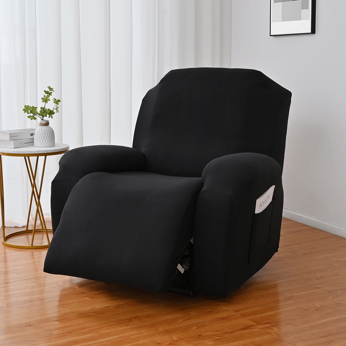 4pcs/set single ground milk silk solid color elastic single person sofa cover, suitable for hotel living room sofa protection