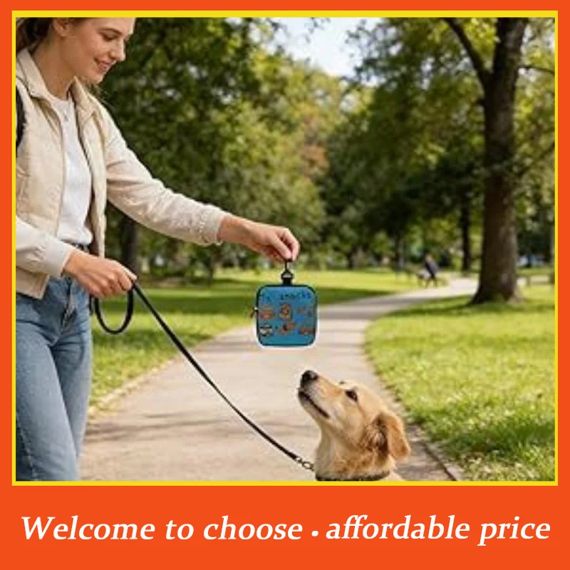 Portable Dog Snack Bag with Transparent Window and Zipper - Clip-on Training Snack Bag for Walking, Outdoors, and Daily Rewards