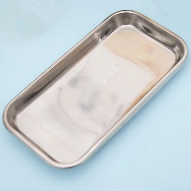 1PC Edelstahl Kosmetische Ablage Tattoo Ausrüstung Tablett Arzt Chirurgie Dental Tablett Gefälschte Nagel Tablett Werkzeug – Detail 4
