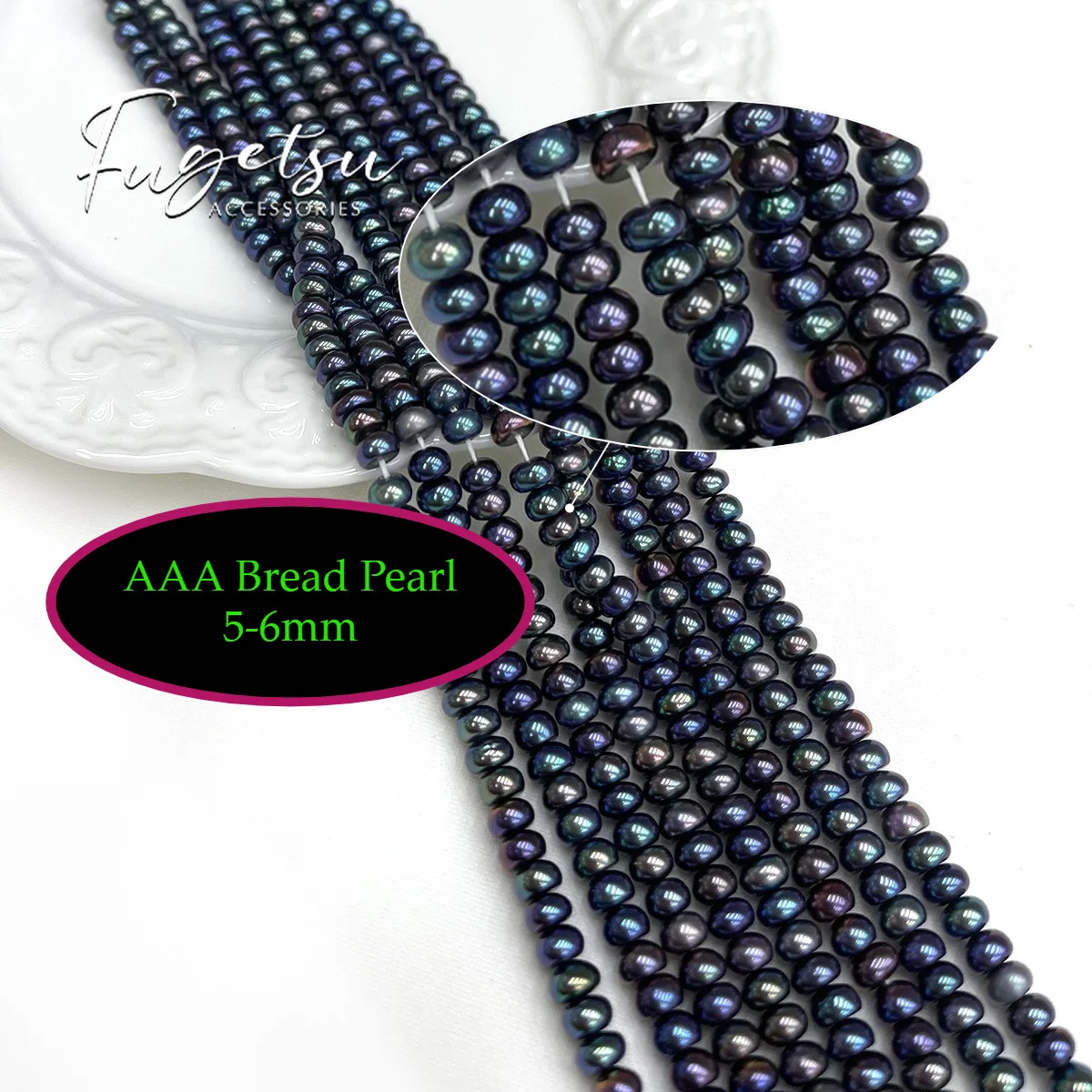 Black Bread Pearl Natural Freshwater Isolation Pearl 5-6mm For Jewelry Making DIY Accessory Handicraft Supplies