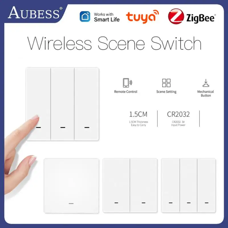 

Tuya ZigBee 1/2/3Gang Smart Scene Switch Smart Home Battery Powered Home Automation Work With Smartlife Use With Zigbee Gateway