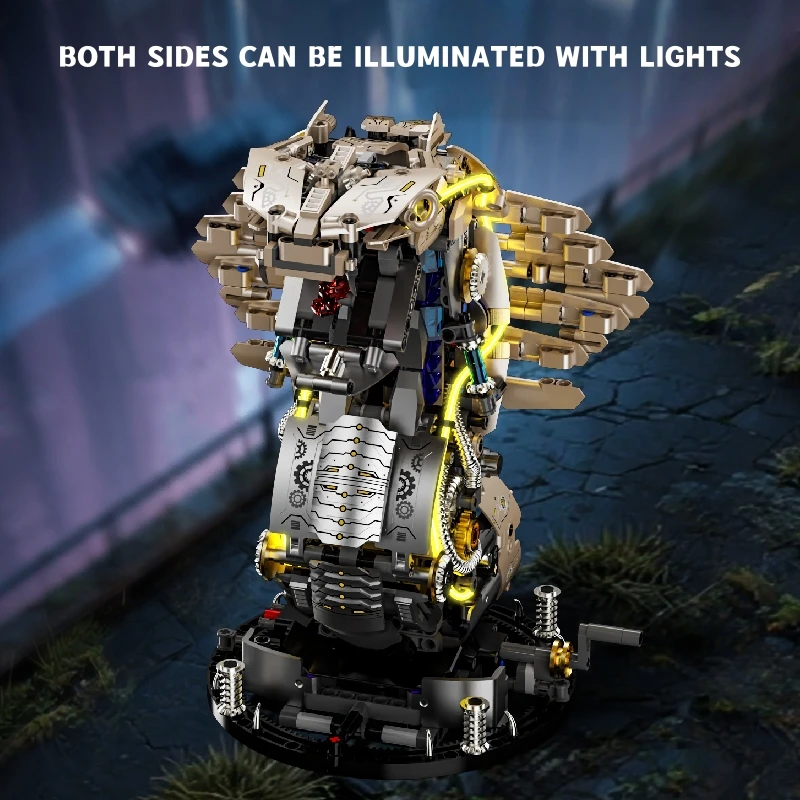 FUNXINEE 1186Pcs Robotic Cobra Gebäude Set Moving Jaw Licht Getriebe Motor Reptil Modell MOC 3D Kreative Schreibtisch Dekor Geschenk