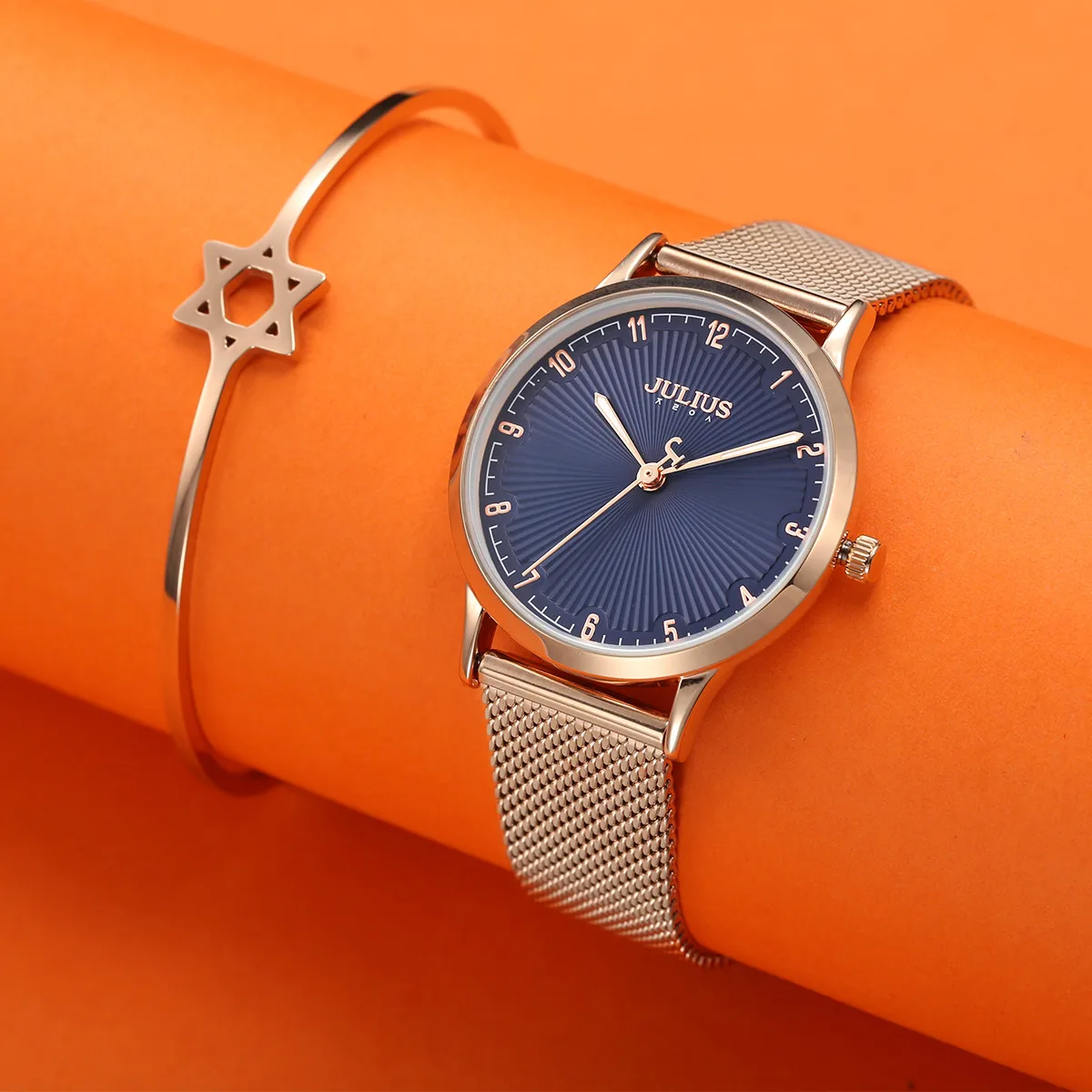 

New Stainless Steel Simple Women's Watch Japan Quartz Hours Fashion Elegant Clock Bracelet Girl's Birthday Gift Julius Box