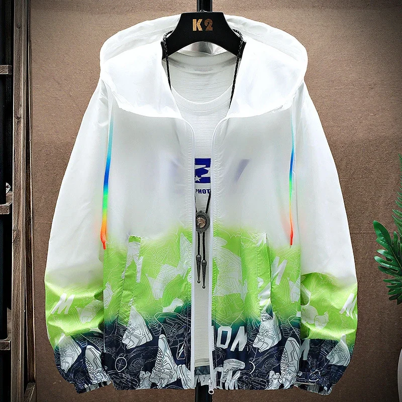 Ultra Light Sun Protection Jacket Men  Quick Dry Hiking Windbreaker  Breathable Summer Outdoor Sports Hooded Beach Coat   New