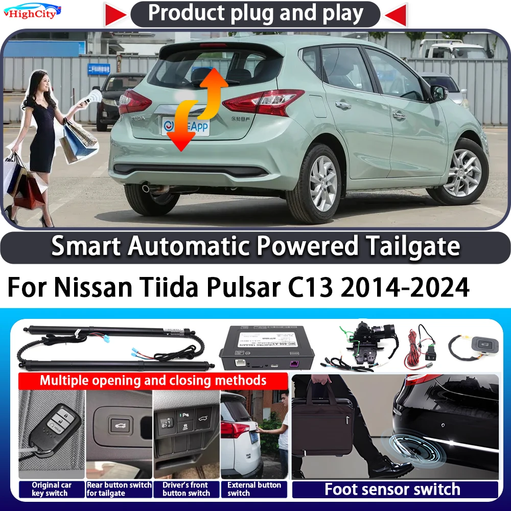For Nissan Tiida Pulsar C13 2014-2024 OEM Smart Automatic Powered Tailgate Key Control Trunk Close Kit Electric Power Tailgate