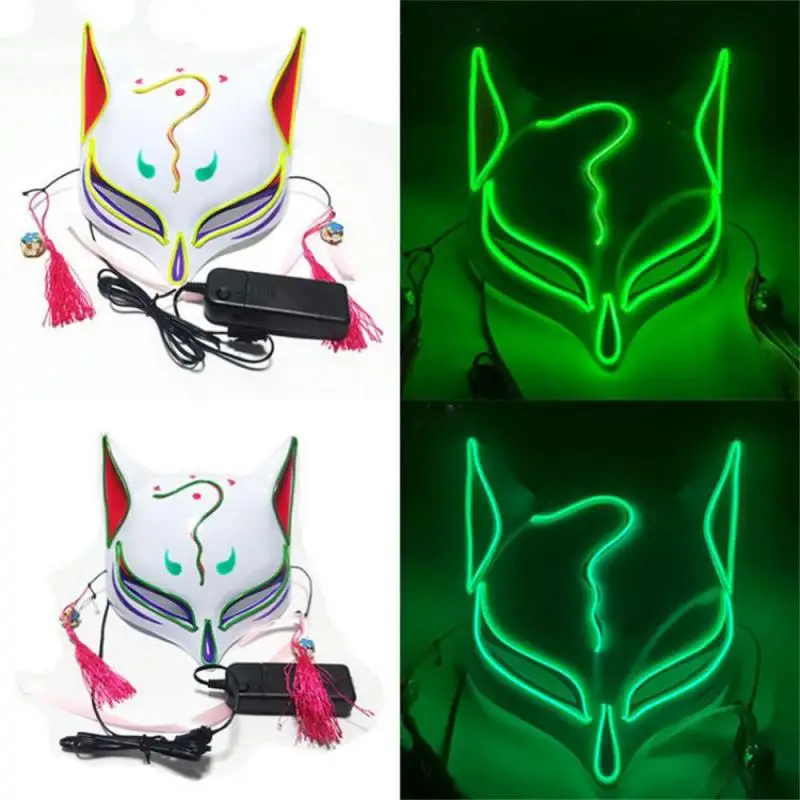 LED Golden Fox Mask Masquerade Party Halloween Birthday Christmas Dance Festival Cosplay Fox Mask LED Steampunk Style Kabuki Mas