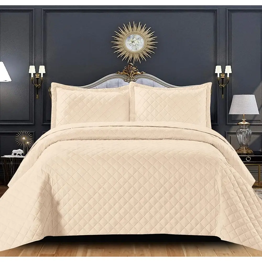 Reversible Quilted King Size Bedspread Set