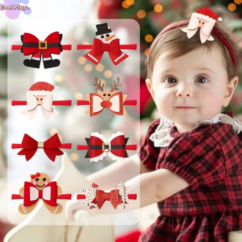 

Cute Baby Santa Claus Headdress Festival Xmas Baby Girl Headwrap Toddlers Headband Bandage Christmas Headwear Infant tiara Gift