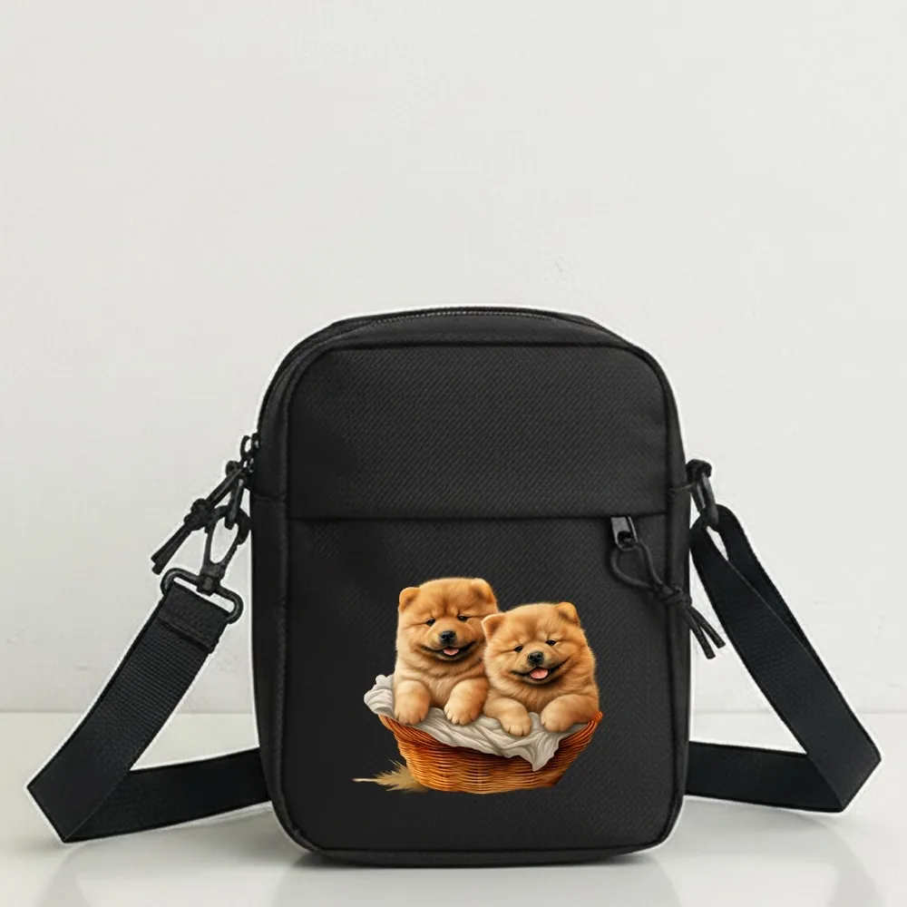 

Cute Chow Chow Dog Print Shoulder Bag Portable Travel Tote Zipper Adjustable Strap for Cycling Dating Work Park Walk Party Phone