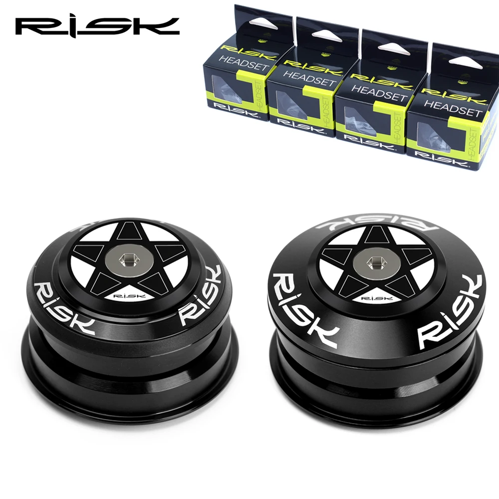 RISK Mountain Bike Bowl Set DH Downhill 44-49.7/49.7mm Cone with 1.5 Cone Straight Pipe Front Fork Peilin