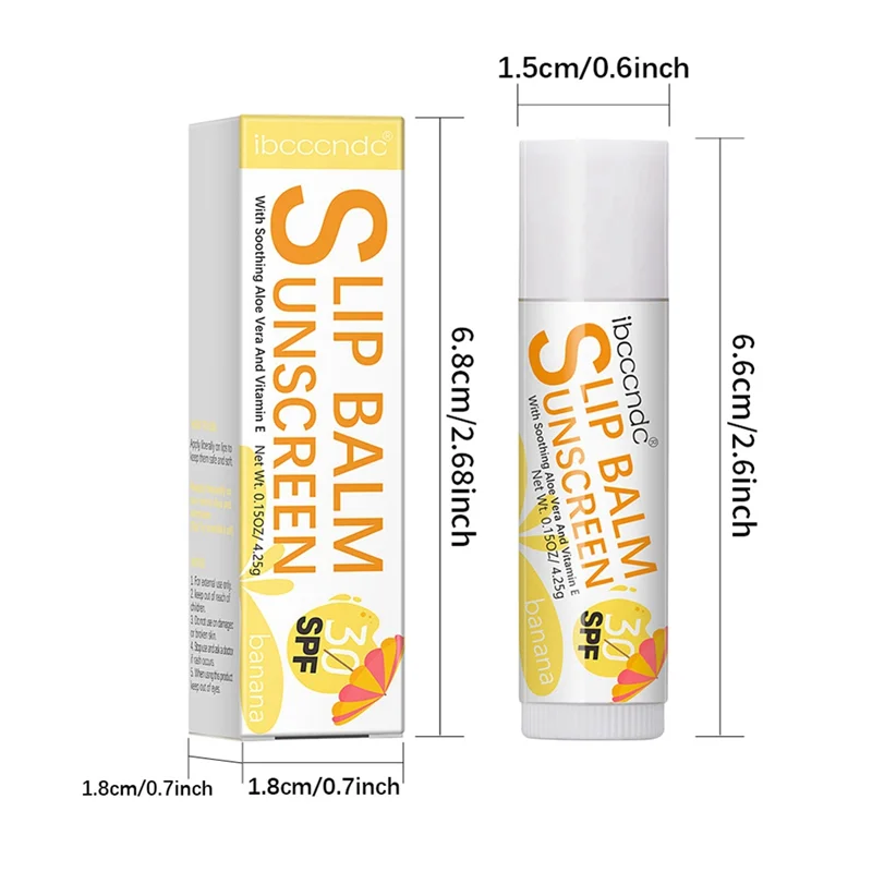 AA96 Protetor solar Lip Balm SPF30UVA Proteção Lábios Hidratante Sabor Batom incolor Cuidados com o sol 2 Coco