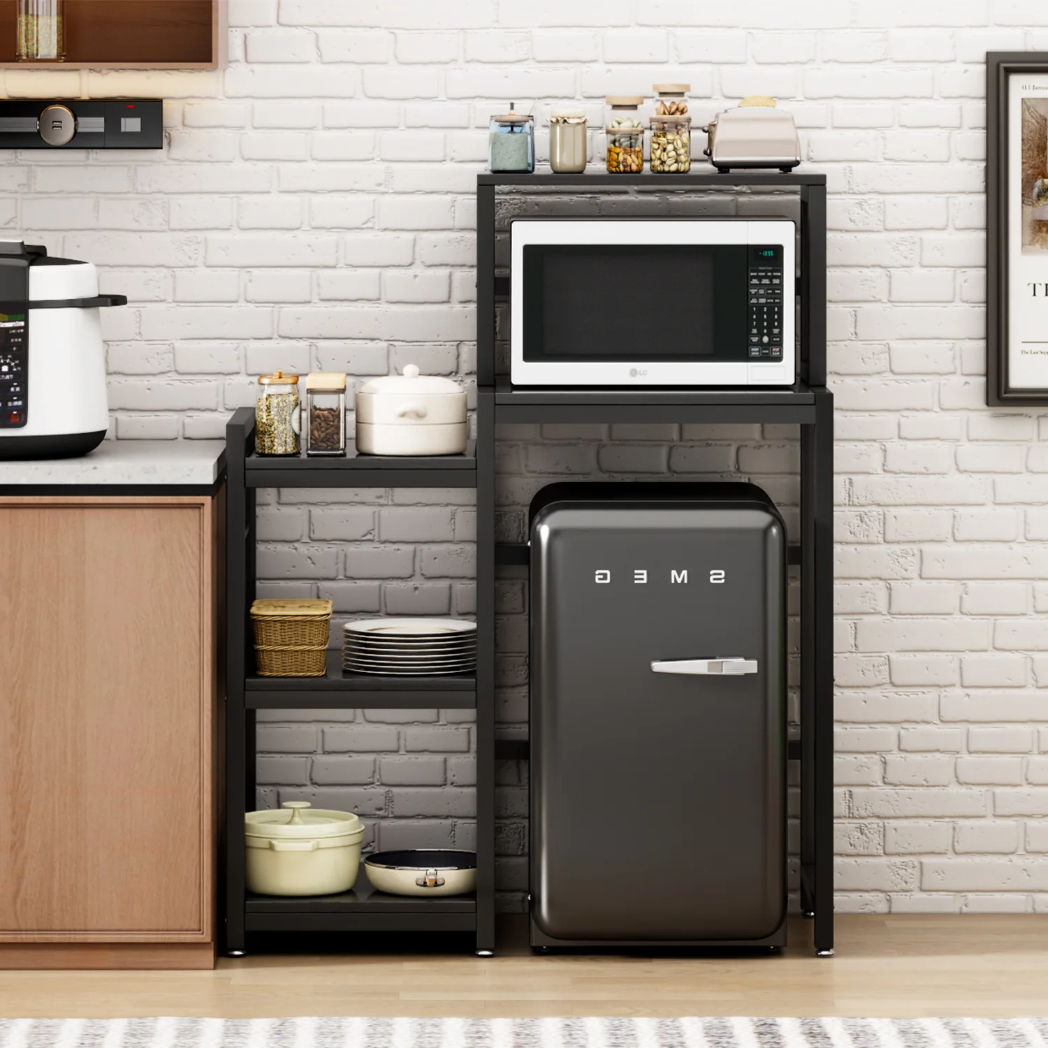 رف المطبخ متعدد الوظائف، رف توابل الأرضية المتحرك، رف الميكروويف #2