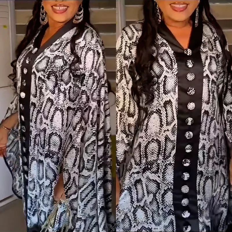 

2025 женская повседневная модная свободная одежда больших размеров с v-образным вырезом, свободная элегантная женская одежда Абая Джалабия, пальто, африканская мусульманская новая мода