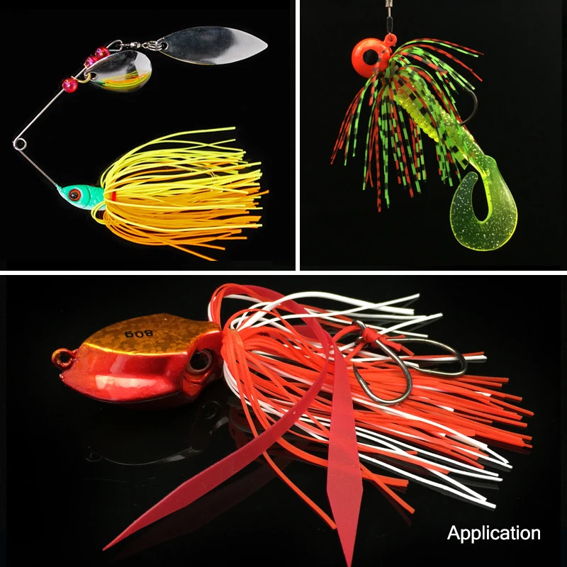 5 pakietów 13cm wędkarskie spódniczki silikonowe do przynęty typu Spinnerbait Buzzbait gumowe przynęty jigowe spódniczki kalmarowe materiał do wiązania muchowego akcesoria — zdjęcie 4
