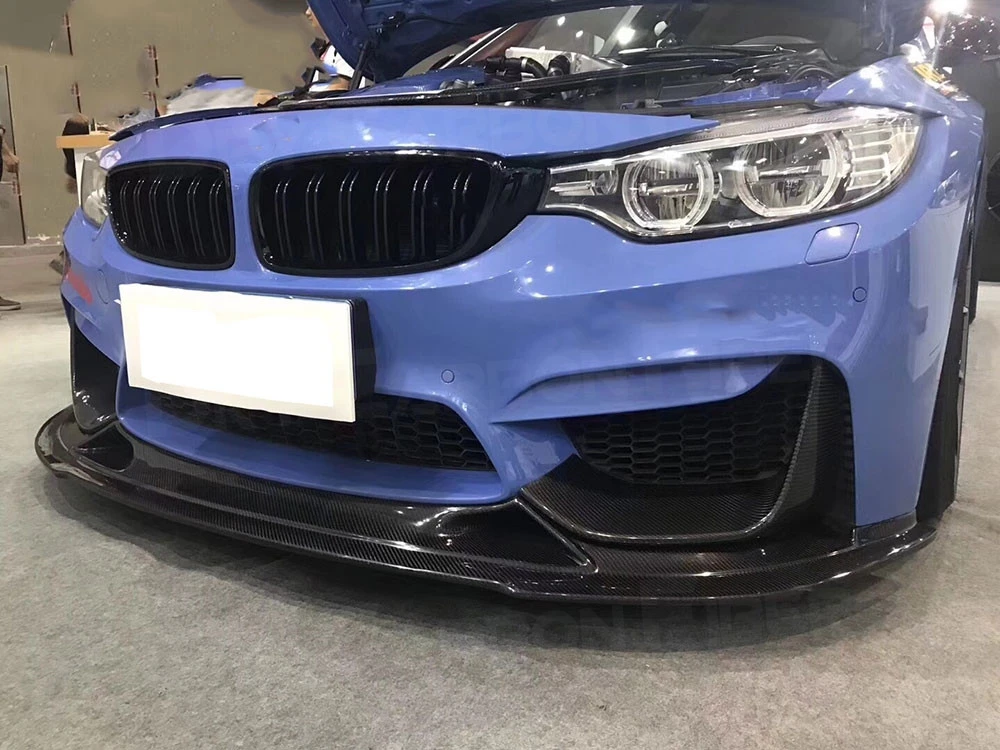 

R Style Car Carbon Fiber Front Bumper Lip For BMW M3 F80 M4 F82 F83 Convertible Car Tuning Styling Modification 2014-2017