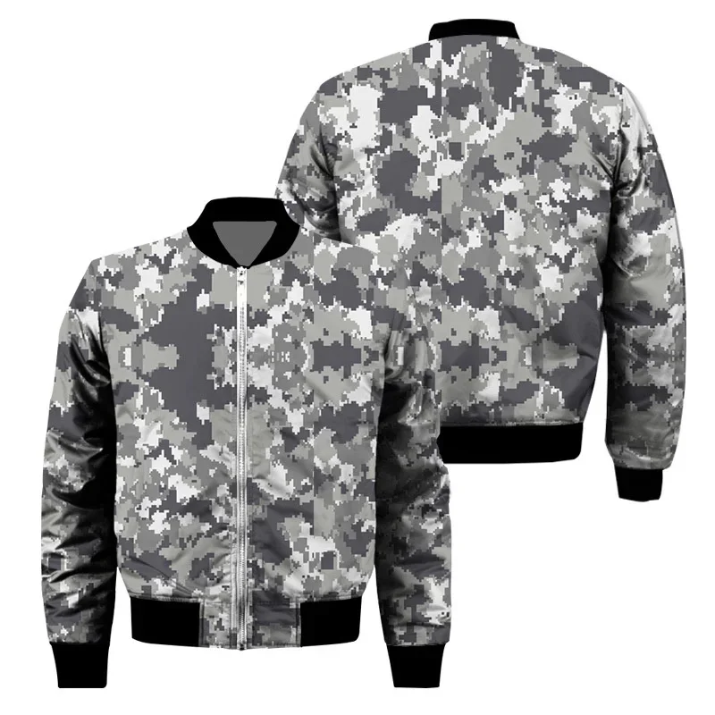 Casual fashion autumn and winter warm men's and women's universal jacket camouflage 3D printed zipper jacket jacket men's and wo