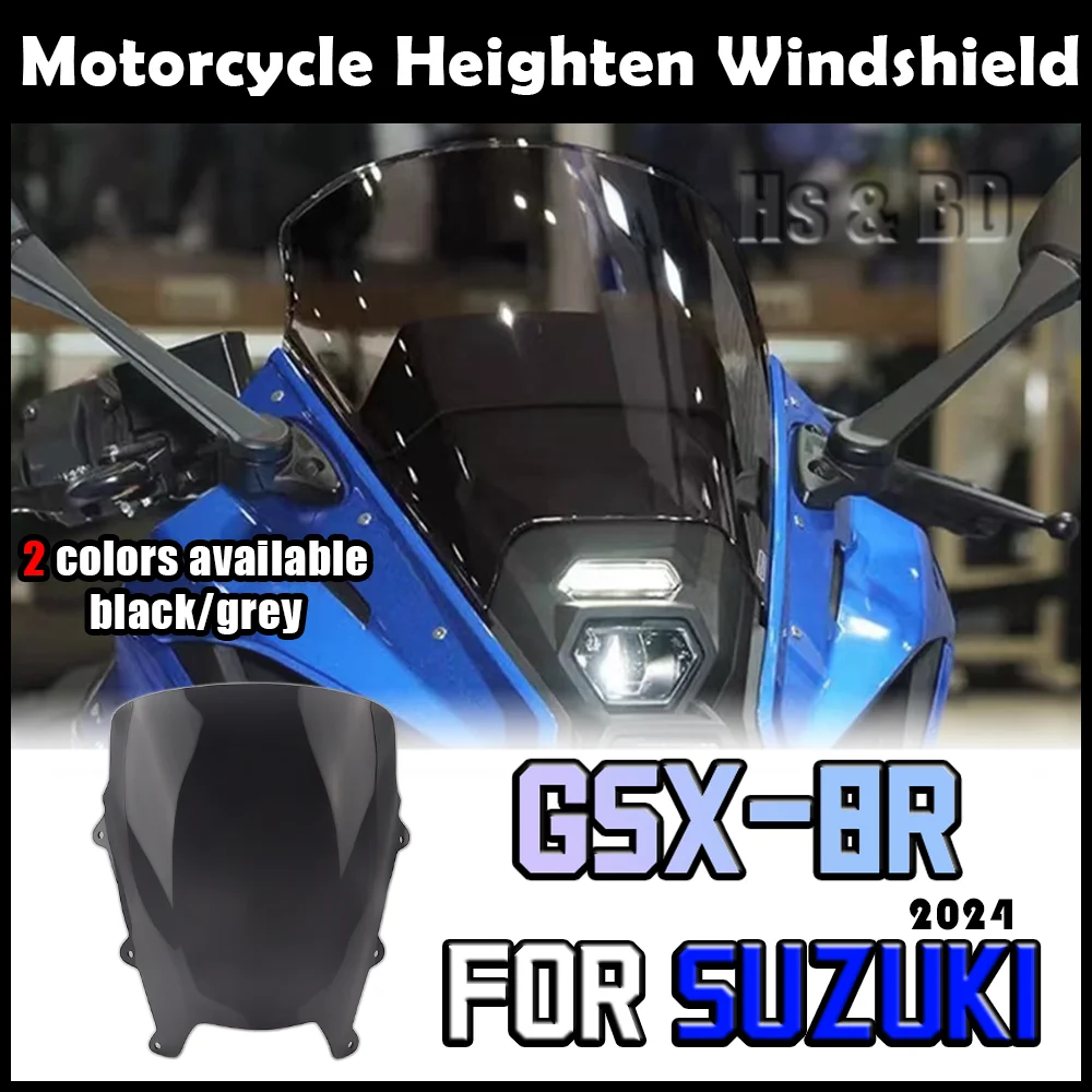 

Motorcycle Windshield For SUZUKI GSX-8R GSX8R 2024 Heighten Windscreen Enlarge Wind Spoiler Cover Fairing Windshield WRS Racing