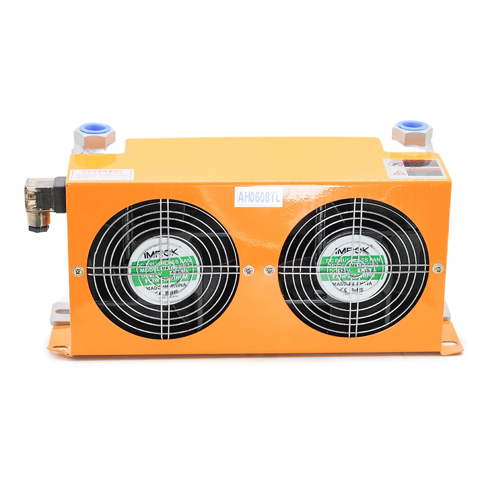 AH0608TL12/24/220/380V hydraulic air cooler air-cooled oil radiator retrofitted with vehicle crane for oil tank heat dissipation