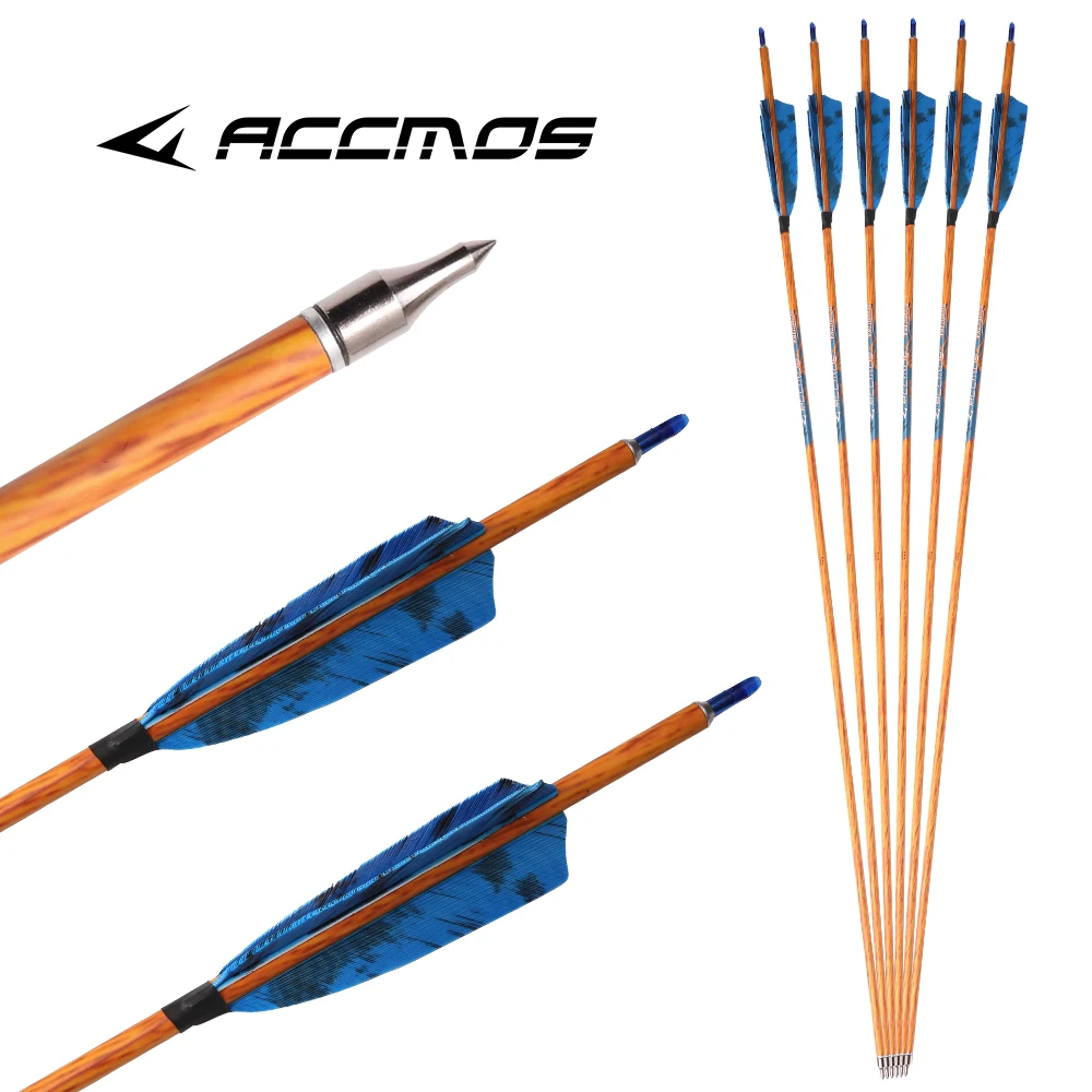 6/12 قطعة ID6.2 الكربون النقي الخشب الجلد السهم العمود الفقري 300/400/500/600/700/350/450/550 الرماية الصيد الأزرق تركيا ريشة السهم